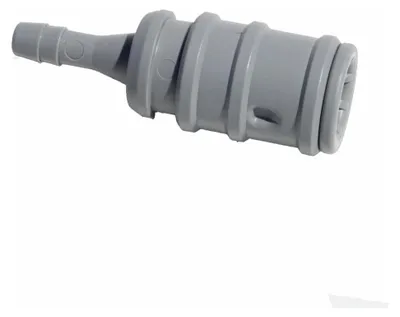 Produktbild von Wasserkupplung mit 6 mm Schlauchanschluss, grau, mit Ventil für Wasserbefüllsystem