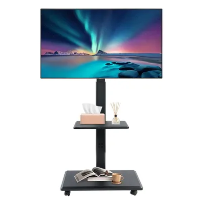 Produktbild von TV Halterungen Mobiler TV-Ständer Einstellbare Höhe:120–128cm TV-Bodenständer Schwarz