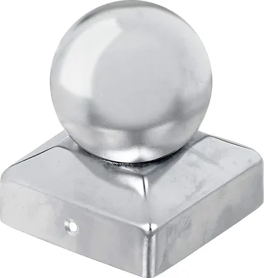 Produktbild von Pfostenkappe Edelstahl Kugel für 9 x 9 cm Pfosten - pro Stück
