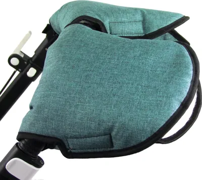Produktbild von BAMBINIWELT universaler Muff Handwärmer Handschuhe für Kinderwagen Buggy Jogger mit Wolle 2-TEILIG MELIERT OLIVE