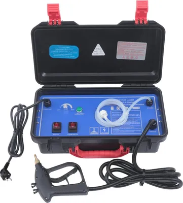 Image de Nettoyeur vapeur mobile - Appareil portatif - 3000W - 130°C - Pression élevée de 3 à 5 bars - Nettoyage à sec et à l'eau - Noir