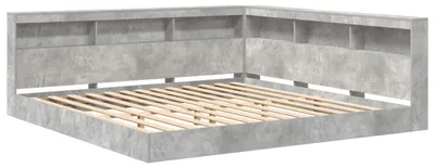 Image de vidaXL Bibliothèque-lit gris béton 180 x 200 cm Bois composite