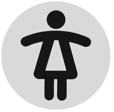 Produktbild von CombiCraft Aluminium Türschild 'Frau Stikistisch' - Ø75mm mit 3M-Klebeband