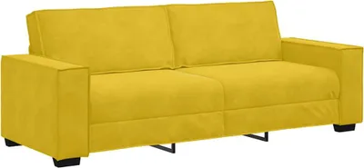 Zdjęcie produktu dla vidaXL 3-osobowa sofa aksamitna żółta 180 cm