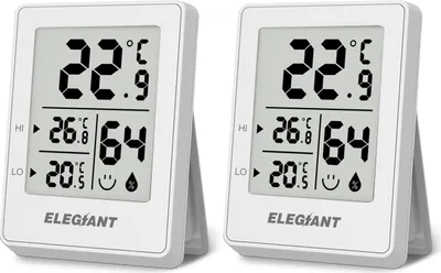 Produktbild von ELEGIANT Mini-Thermometer & Hygrometer – Digitales Raumklima-Messgerät für Temperatur & Luftfeuchtigkeit | Kompaktes Klimamessgerät mit LCD-Display, Magnet & Standfuß