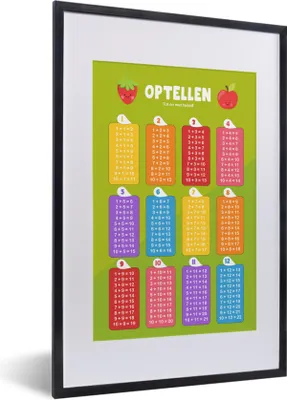 Produktbild von MuchoWow® MuchoWow® Gerahmtes Poster Kinderzimmer - Addition - Bildung - Jungen - Mädchen - Kinder 40x60 cm - Poster mit zchwarzem Bilderrahmen - Poster in Rahmen