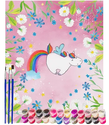 Produktbild von Mr. & Mrs. Panda Malen nach Zahlen Einhorn Fliegendes Pferd 40 x 50 cm Mit Rahmen - Rot Pastell - Geschenk, Leinwand, set, Bild, Regenbogen, Unicorn, Spielen, DIY