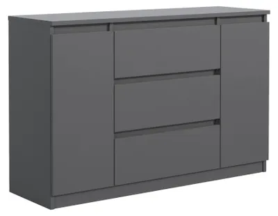 Image de Commode pratique de 120 cm avec 2 portes et 3 tiroirs offrant un grand espace de rangement