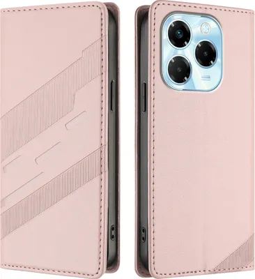Produktbild von Hülle für Infinix Note 40X 5G, Kunstleder Brieftaschen Handyhülle mit Kartenfach und Standfunktion Pink