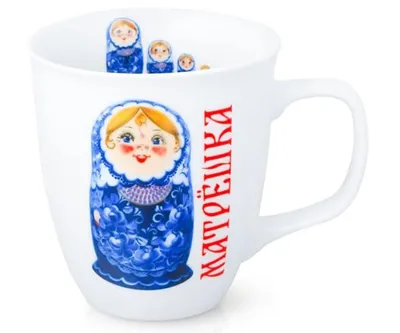 Produktbild von Tassen-Set Matröschka in blau 4 Stück 400ml