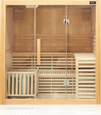 Produktbild von Dewello Finnische Traditionelle Sauna SARNIA 180cm x 140cm inkl. 6 KW Harvia Ofen, inkl. komplettem Zubehör
