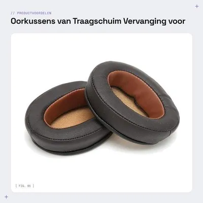 Productafbeelding van Oorkussens voor Momentum 2.0 - Traagschuim - Hoofdtelefoonkussen - Polyurethanleer - Comfortabel - Duurzaam - Hoofdtelefoonkussens
