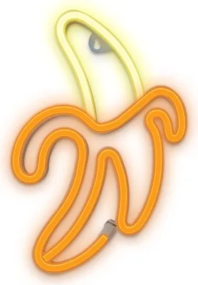 Image de Bouclier LED de néon avec batterie, USB, lumière LED pour la maison, veilleuse, banane, couleur white et jaune