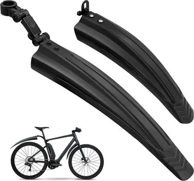Produktbild von Famanu Spatbordset für Mountainbike - Schwarz, verstellbar und tragbar