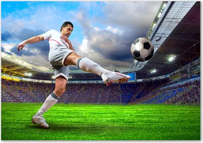 Produktbild von Tulup® Glas-Bild - 100 x 70 - Wandbild aus Glas - Wandkunst - Wandbild hinter gehärtetem Sicherheitsglas - Sport - Fußballspieler - Grün