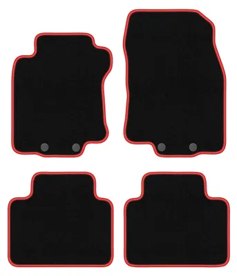 Image de Tapis de sol en moquette pour Renault Koleos II 2016- (SUV) – jeu 4 pièces, noir/rouge, sur mesure – Wielganizator CARLUX