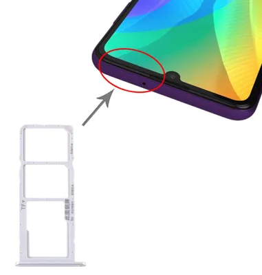 Obrázek produktu pro Držák na SIM karty a micro SD kartu pro Huawei Y6P, stříbrný,
