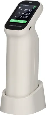 Zdjęcie produktu dla Przenośny, ładowalny kolorymetr, chromometr, ręczny spektrofotometr, kolorymetr, automatyczna kalibracja, tester różnicy kolorów, kolorymetr, apertura testowa 6 mm, ekran dotykowy IPS, bateria litowa 3000 mAh z dyskiem U-Disk do kolorów plastikowych, druku, przemysłu tekstylnego, Android iOS. Obsługuje