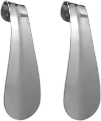 Produktbild von 2x Klassischer Schuhlöffel 15 cm Edelstahl | Schuh Anziehhilfe | Schuhanzieher