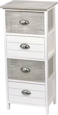 Produktbild von Tendance Badezimmerschrank weiß grau Holz MDF-Platte 27,5x37,5x86 cm