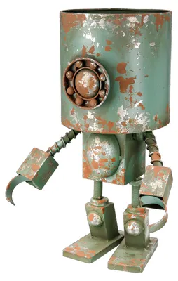 Zdjęcie produktu dla Casablanca Übertopf, Roboter, "Robotic", Metall, grün, L. 23 cm, B. 30 cm, H. 42 cm 59318