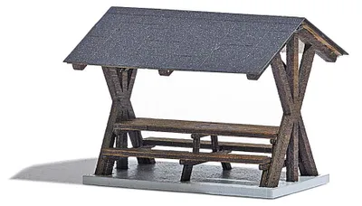 Produktbild von Busch 1563 - 1/87 / H0 Überdachter Rastplatz - Neu