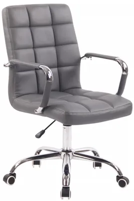 Produktbild von In And OutdoorMatch Bürostuhl Irving - Grau - Auf Rollen - Kunstleder - Für Erwachsene - Ergonomischer Bürostuhl - Höhenverstellbar 45-55cm