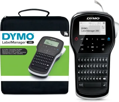 Produktbild von DYMO LabelManager 280 Wiederaufladbares Beschriftungsgerät im Koffer | Tragbares Etikettiergerät mit QWERTZ Tastatur | mit PC- oder Mac-Schnittstelle | für DYMO Schriftbänder in 6, 9 und 12mm Breite