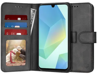 Produktbild von Techsuit Diary Book Wallet Klapphülle für Samsung Galaxy A16 - Schwarz