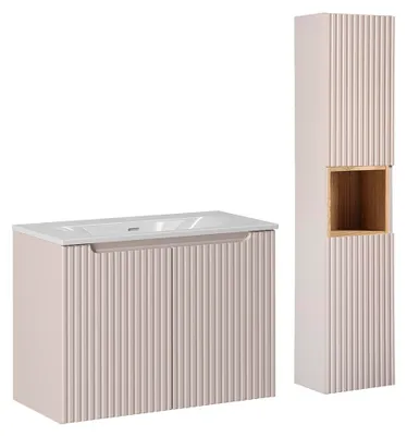 Produktbild von Waschtisch und Hängesäule 80cm Riva, Kaschmir