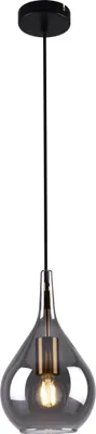 Produktbild von Näve Leuchten Pendelleuchte "GOTA" Ø: 20cm smoky Pendelleuchte "GOTA" Ø: 20cm smoky Pendelleuchten - Pendelleuchte "GOTA" smokey / D: 20 cm, Hängelampe im Retro Style, aus Metall und Glas in schwarz, 150 cm hoch, Ø 20 cm, E27-Fassung
