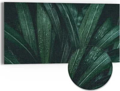 Produktbild von DEQORI Hybrid Leinwand Bild 60x30 cm 'Tropisches Flüstern' Wandbild Glas flach modern