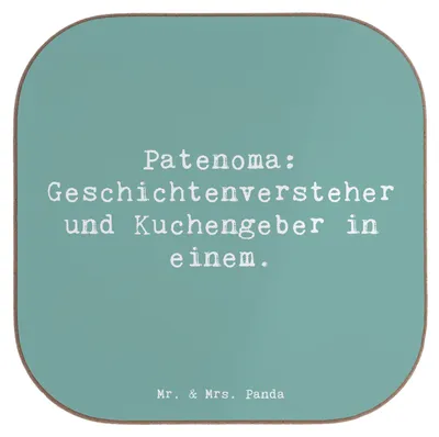 Produktbild von Mr. & Mrs. Panda Tischuntersetzer Spruch Patenoma - Meeresbrise - Geschenk, Familienbindung, Familie, Untersetzer Glas, Geschichten, Verwandte, Tassenuntersetzer, Herz