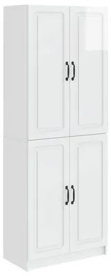 Image de Ensemble de Meubles 2 pcs Blanc brillant Bois d'ingénierie