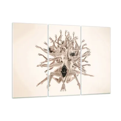 Produktbild von Bilder auf glas - 3 Teile - Modern Stück Ballett - 105x70cm - Glasbilder - Wandbilder - Bilder - zum Aufhängen bereit - Wanddekoration aus Glas - Glas Bilder - Wandbild auf Glas - GCE105x70-4636