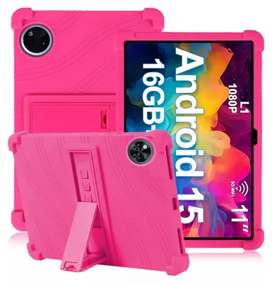 Produktbild von Tablet Hülle für Doogee U11 /Doogee U11 Pro 11,0", Stoßfeste Weiches Silikon Schutzhülle mit Standfunktion Rosa