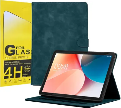 Produktbild von LBH Tablet Schutzhülle + 2x 4H Displayfolie für Samsung Galaxy Tab A9+ 2023 11 Zoll Cover Case Schutz Tablet Farbe: Petrol