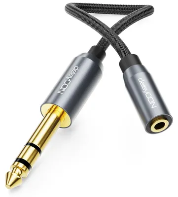 Produktbild von deleyCON 20cm 6,3mm auf 3,5mm Klinke Stereo TRS Adapter Kabel