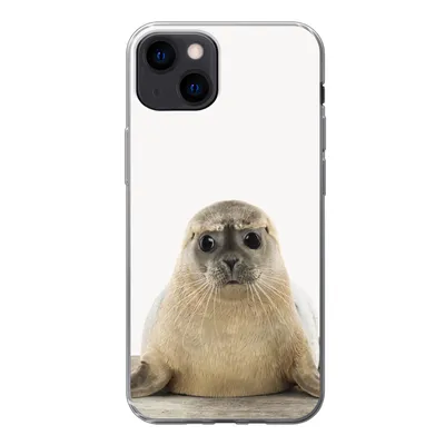 Produktbild von MuchoWow® Handyhülle Schutzhülle Hülle für iPhone 13 Robbe - Tiere - Kinder - Jungen - Mädchen - Kinder Silikon Softcase Handy Hülle - Karteninhaber