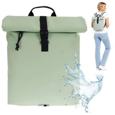 Produktbild von Damen Rucksack Handtasche klein Elephant Lykka Tasche A4 Freizeitrucksack Frauen iPad Fach - Dusty Mint - Black (lindgrün) 9