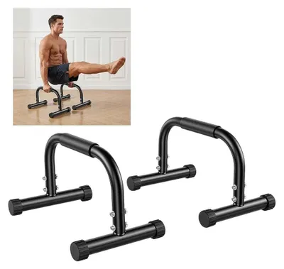 Image de Parallettes – Barres de support pour la callisthénie – Idéales pour les handstands – Pour les pompes – Structure en acier robuste – Capacité de charge de 200 kg – Entraînement à domicile