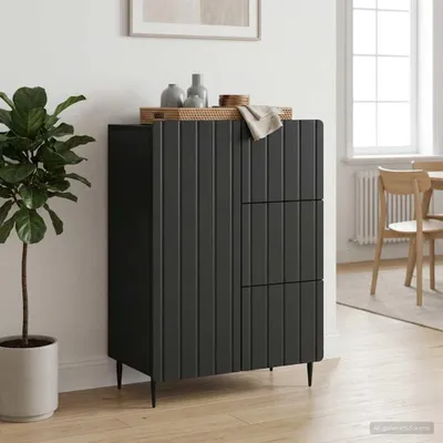 Immagine prodotto di Credenza vidaXL nera 66 x 34,5 x 91,5 cm in materiale derivato dal legno