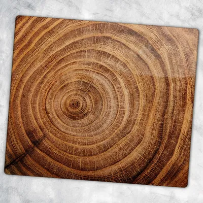 Produktbild von Glas-Herdabdeckplatten Glaskeramikkochfeld-Abdeckung Spritzschutz Glas 60 cm x 52 cm - Holz Stamm