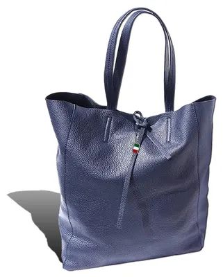 Produktbild von Florence Echtleder blau ital. Shopper Rindsleder Damen 30x35x15 D2OTF112M