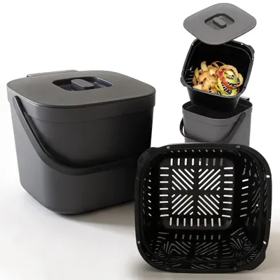 Produktbild von Hausfelder Biomülleimer Küche 5L mit Sieb & Deckel – geruchsdicht