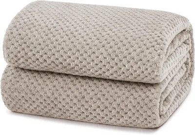Obrázok produktu pre Fleece obliečka na paplón 130x170 cm, vafľový vzor, camel, pre pohovku