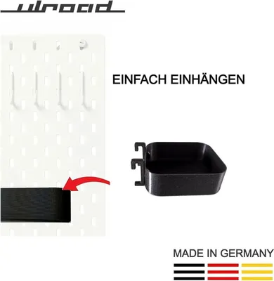 Produktbild von Ablage für IKEA SKADIS Lochplatte 9 x 8 cm Behälter flach schwarz Box Zubehör