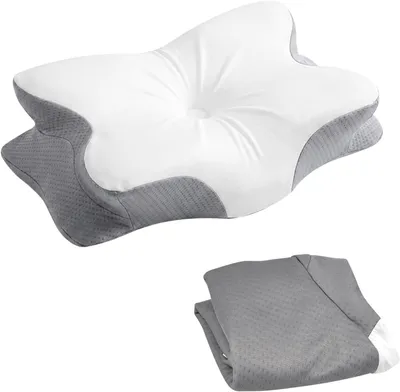Image de Housse de coussin en satin pour coussins en mousse à mémoire de forme, housse de coussin avec fermeture éclair, housse de coussin cervical pour coussin cervical Crvical JK79