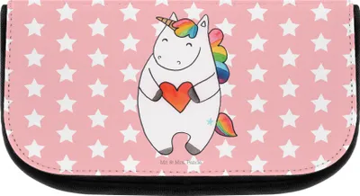 Produktbild von Mr. & Mrs. Panda Organizer Einhorn Herz - Rot Pastell - Geschenk, Anders, Freundin, Einhörner, Kosmetiktasche, Toilettentasche, Lustig, Make-up, kulturtäschchen, Unicorn