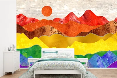 Produktbild von MuchoWow® Fototapete für Wohnzimmer oder Schlafzimmer Wandtapete Vinyl Motivtapete Stolz - Regenbogen - Marmor - 360x240 cm - Vinyl-Tapete